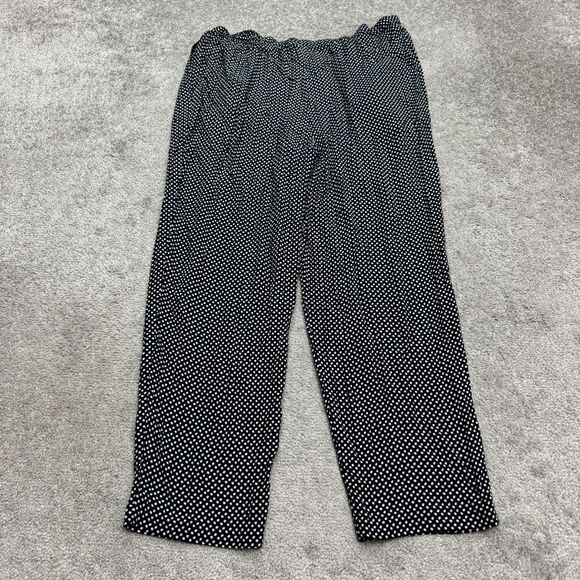 Vintage 90s St Michael Marks & Spencer Polka Pull On Ankle Pants Women UK14 Navy - Picture 2 of 14